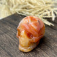 Carnelian Skull 2 With Druzy Inches Rare Hand Carved Crystal Carving