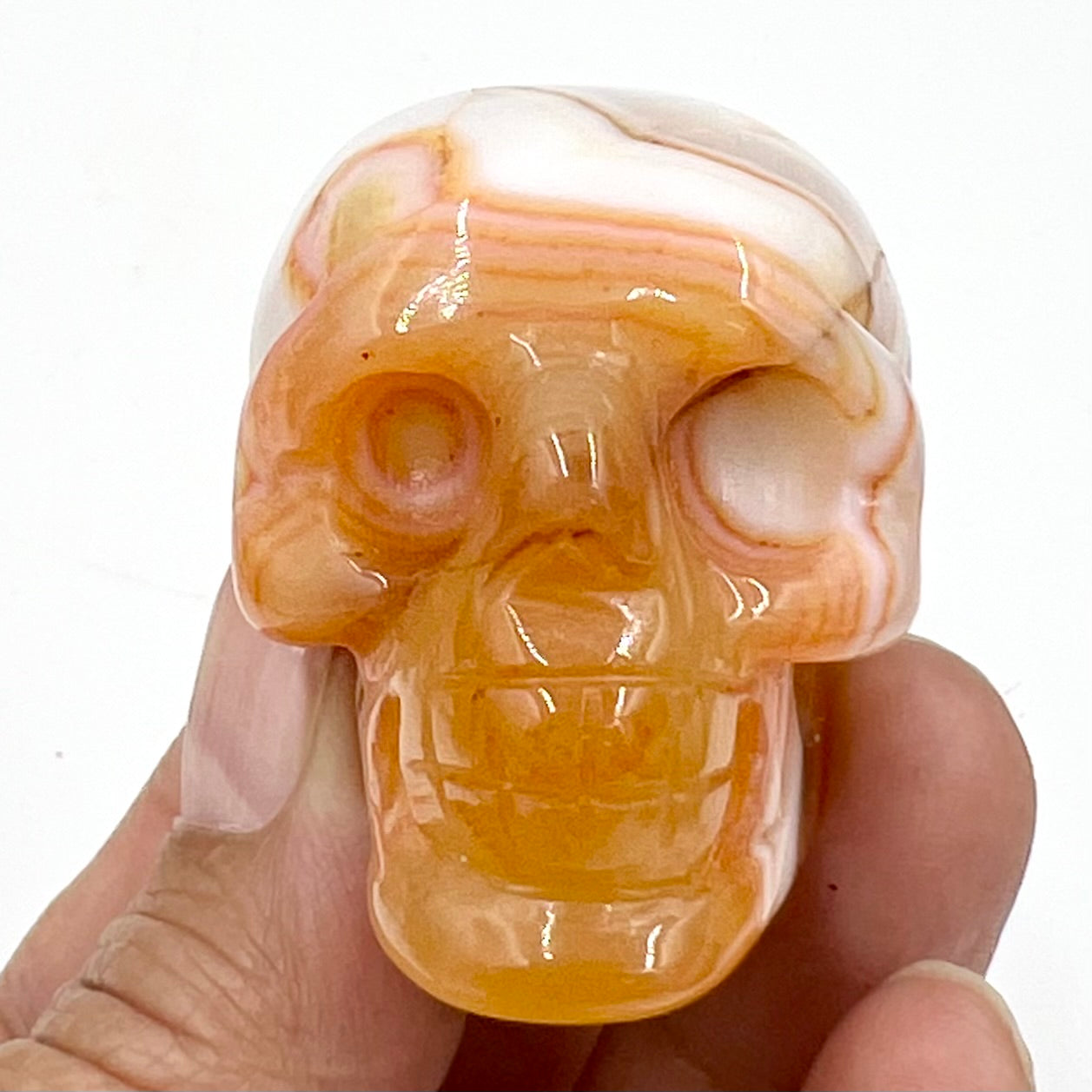 Carnelian Skull 2 Inches Rare Hand Carved Crystal Carving