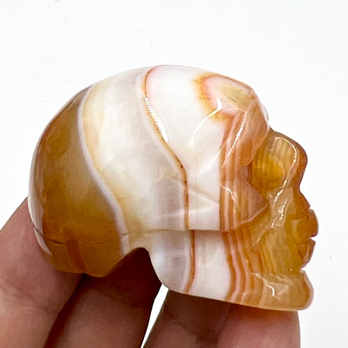 Carnelian Skull 2 Inches Rare Hand Carved Crystal Carving