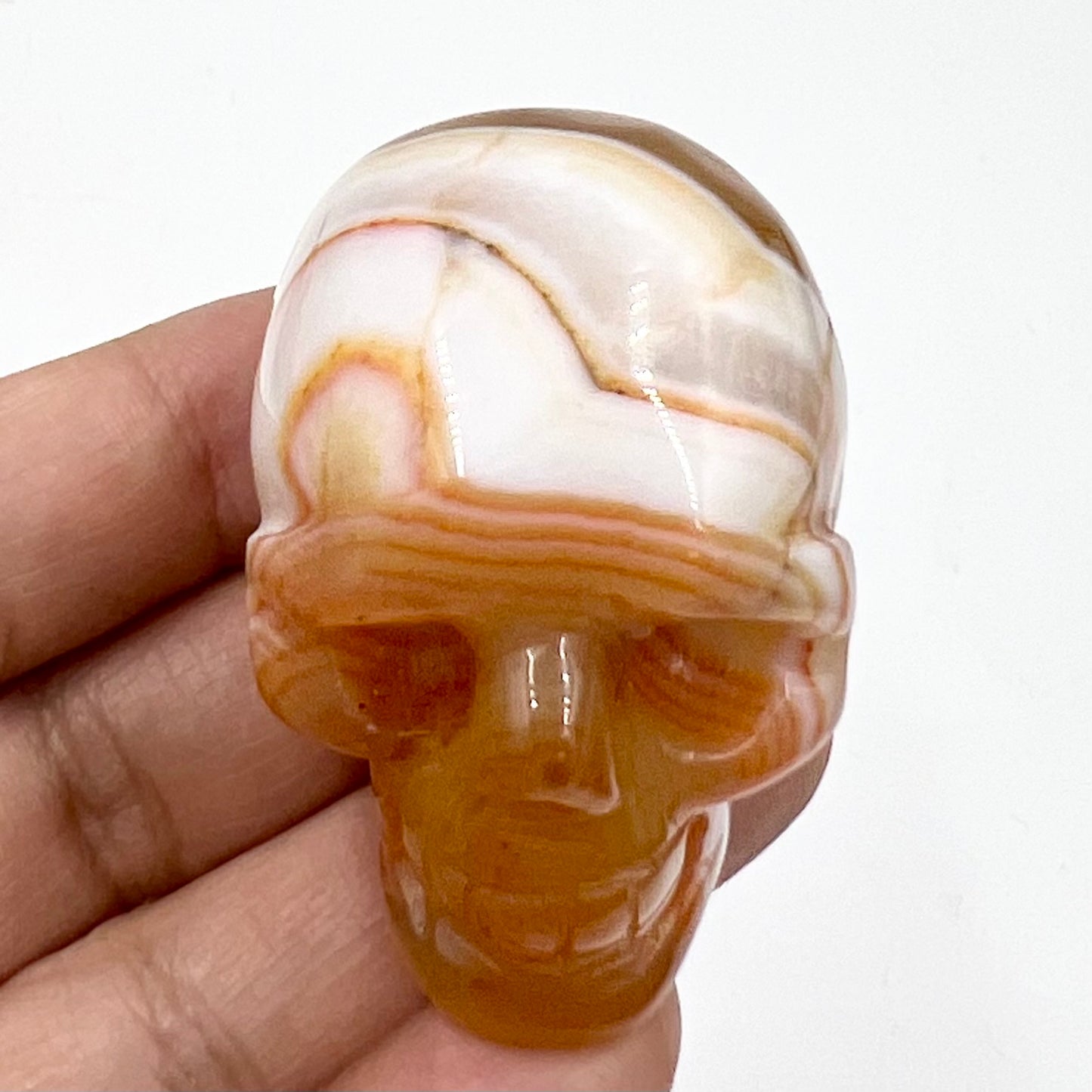 Carnelian Skull 2 Inches Rare Hand Carved Crystal Carving