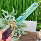 Fluorite Ametrine Wand Sward Manifesting Crystal Carving 288g 211mm