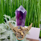 Fluorite Ametrine Wand Sward Manifesting Crystal Carving 288g 211mm