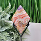 Amethyst with Mexican Lace Agate Rhombus Display with Stand Healing Crystal Carving