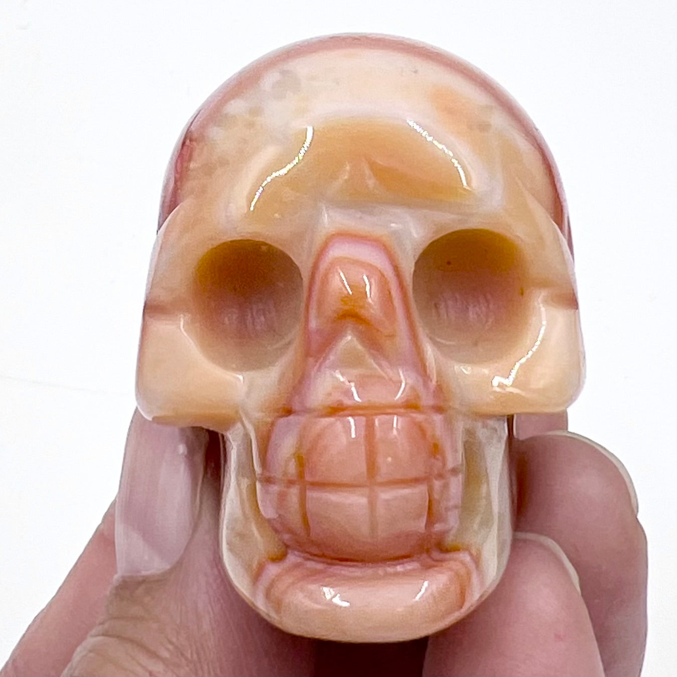 Carnelian Skull 2 Inches Rare Hand Carved Crystal Carving