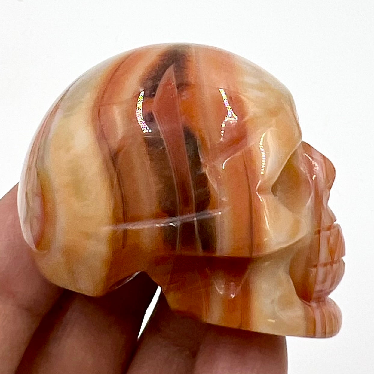 Carnelian Skull 2 Inches Rare Hand Carved Crystal Carving