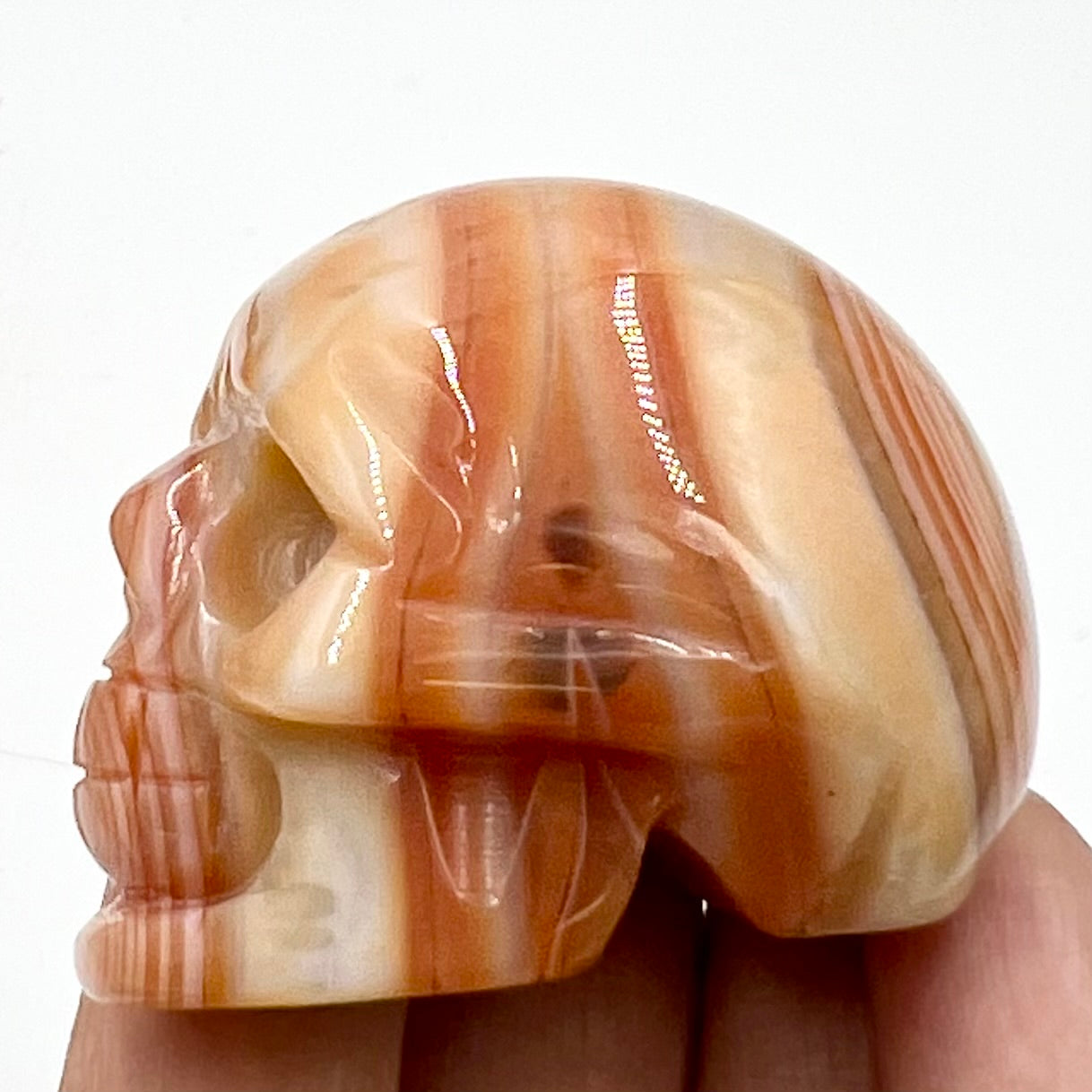 Carnelian Skull 2 Inches Rare Hand Carved Crystal Carving