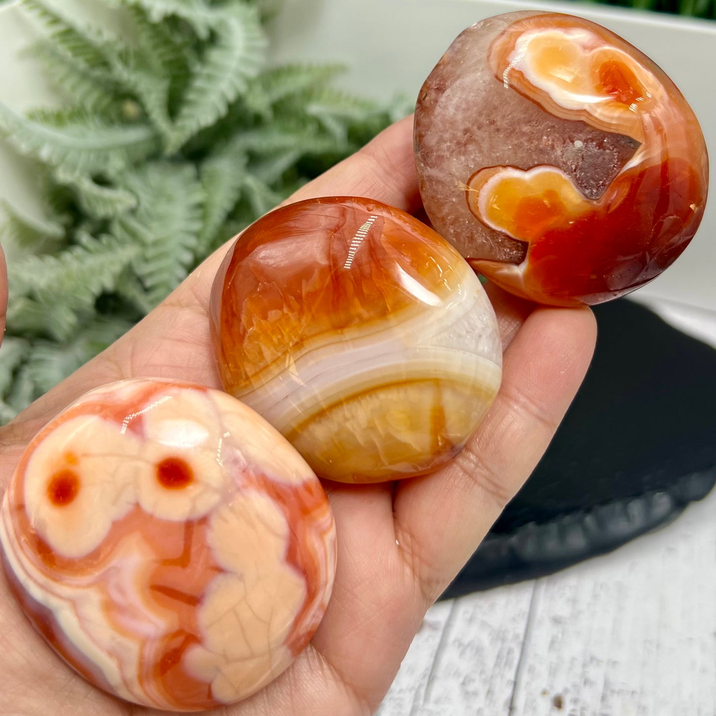 Carnelian Palm Stones Stone of Motivation Endurance Meditation Crystals