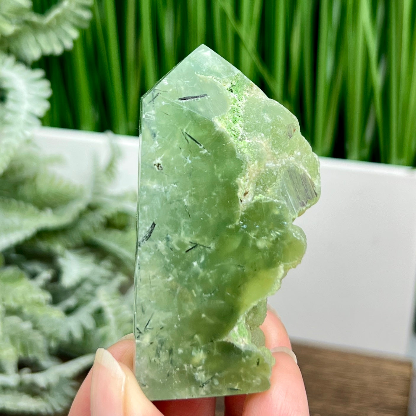 Prehnite with Epidote Tower Crystal Generator 142g