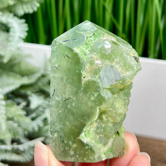 Prehnite with Epidote Tower Crystal Generator 142g