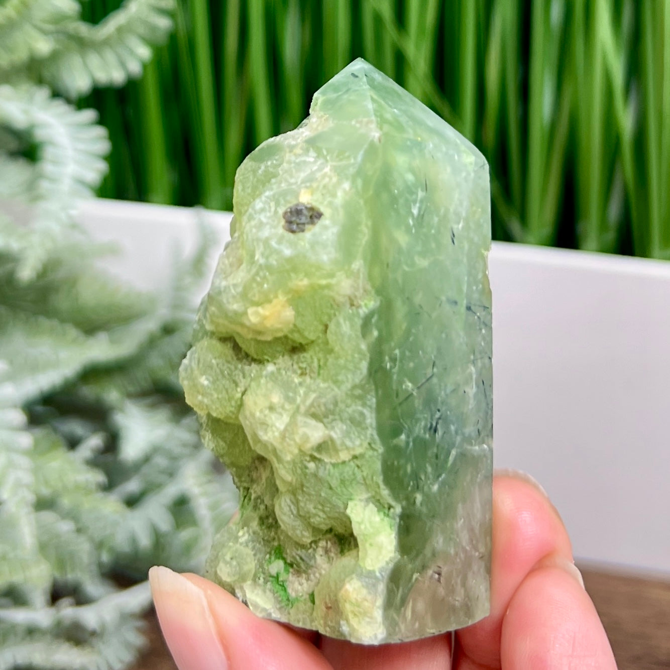 Prehnite with Epidote Tower Crystal Generator 142g