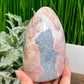 Ocean Sea Jasper Pink Free Form Flame Crystal Carving 722g