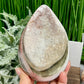 Ocean Sea Jasper with Quartz Free Form Flame Crystal Carving 826g