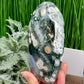 8th Vein Orbicular Sea Ocean Jasper Bubble Free Form Round Eye Crystal 854g