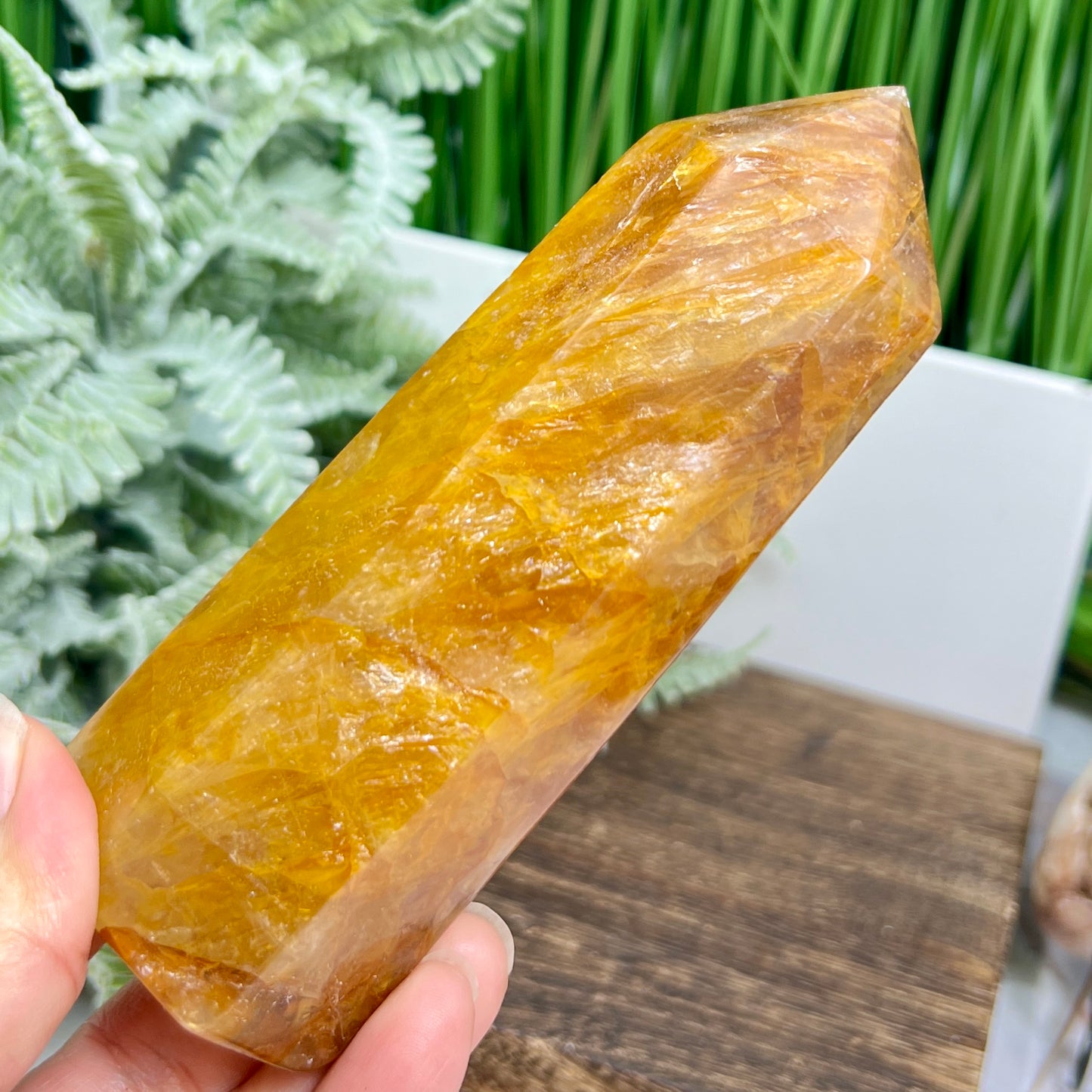 Golden Healer Quartz Tower Healing Crystal Generator 408g