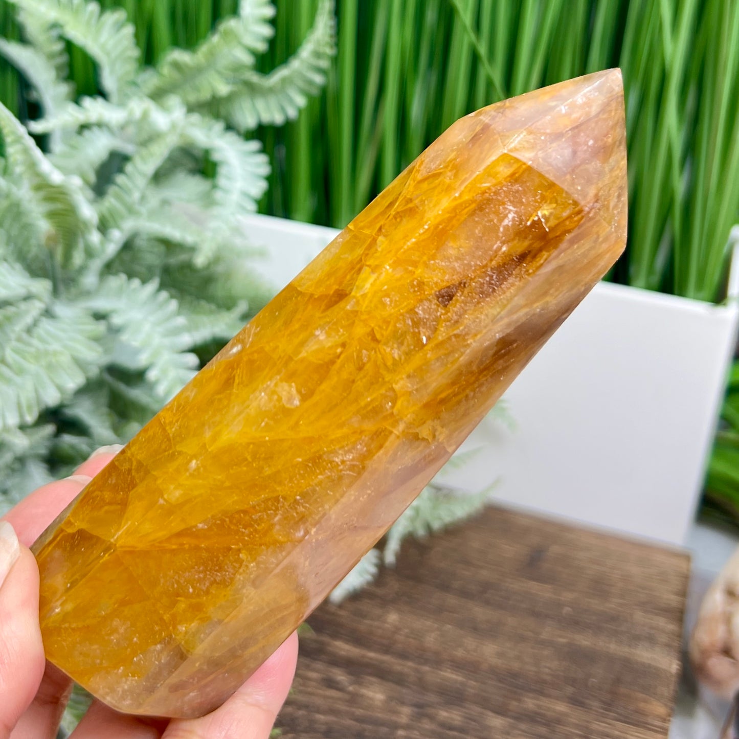 Golden Healer Quartz Tower Healing Crystal Generator 408g