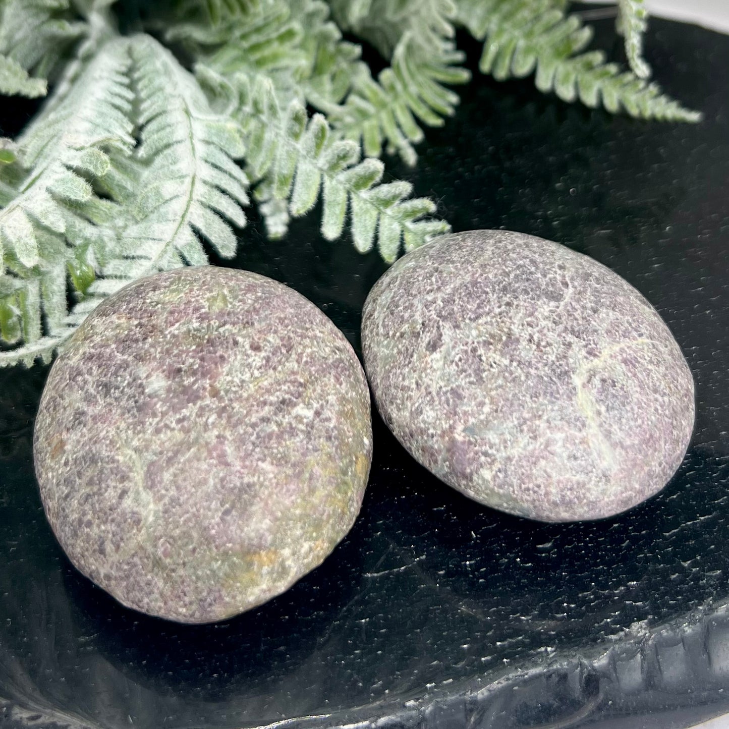 Ruby in Kyanite Palm Stones Worry UV Reactive Meditation Crystals