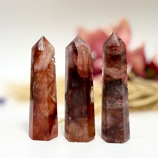 Hematoid Fire Quartz Points Towers Crystal Generators