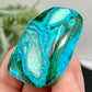 Chrysocolla Malachite Palm Stone Worry Meditation Crystal Peru 156g