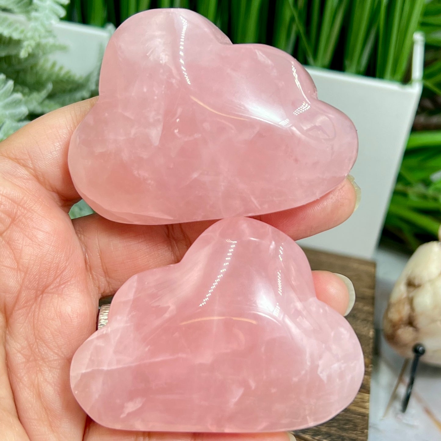 Rose Quartz Clouds Crystal Carvings