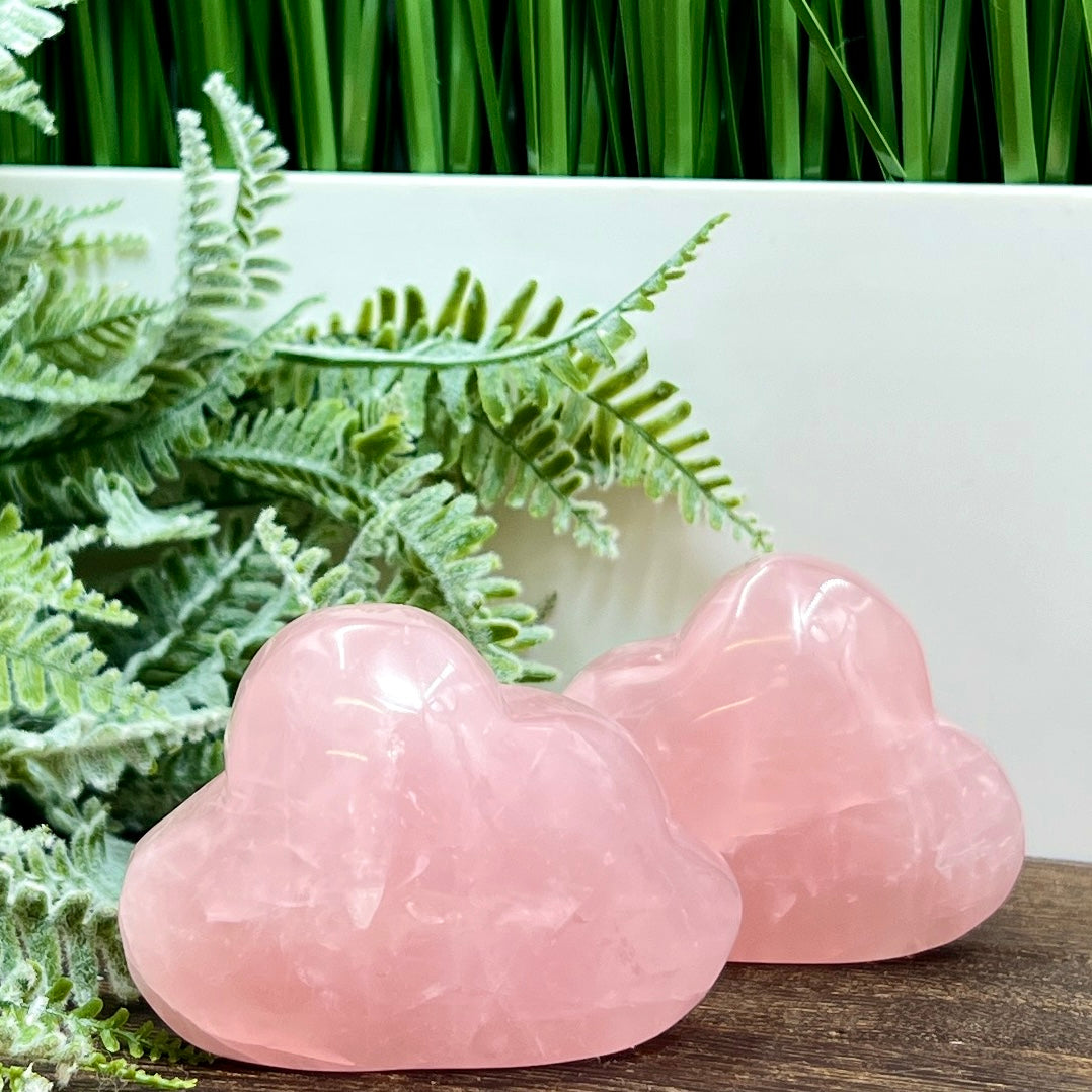 Rose Quartz Clouds Crystal Carvings