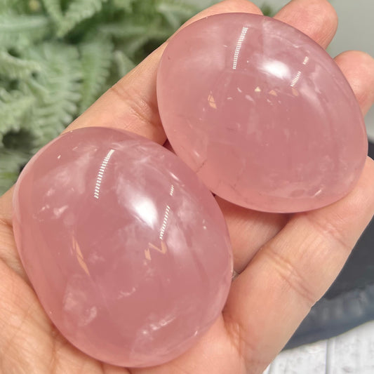 Rose Quartz Palm Stone Worry Love Meditation Crystals