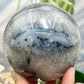 Volcanic Agate Quartz Sphere UV Reactive Large Crystal Ball 1447g 101mm