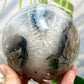 Volcanic Agate Quartz Sphere UV Reactive Large Crystal Ball 1447g 101mm