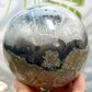 Volcanic Agate Quartz Sphere UV Reactive Large Crystal Ball 1447g 101mm