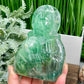 Fluorite Our Lord Jesus Sacred Heart Christian Crystal Carving 528g