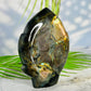 Fire Labradorite Leaf Flashy Crystal Carving