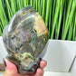 Fire Labradorite Leaf Flashy Crystal Carving