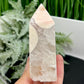 Flower Agate Pink Amethyst Tower Crystal Generator 404g