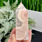 Flower Agate Pink Amethyst Tower Crystal Generator 404g