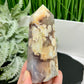 Black Flower Agate Tower Healing Crystal Generator 374g