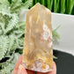 Flower Agate Tower Healing Crystal Generator 208g 98mm