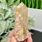 Flower Agate Tower Healing Crystal Generator 208g 98mm