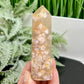 Flower Agate Tower Healing Crystal Generator 208g 98mm