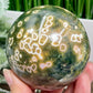 8th Vein Orbicular Sea Ocean Jasper Round Eye Sphere Bubble Crystal Ball 636g 78mm