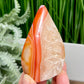 Carnelian Quartz Flame Healing Crystal Carving 124g