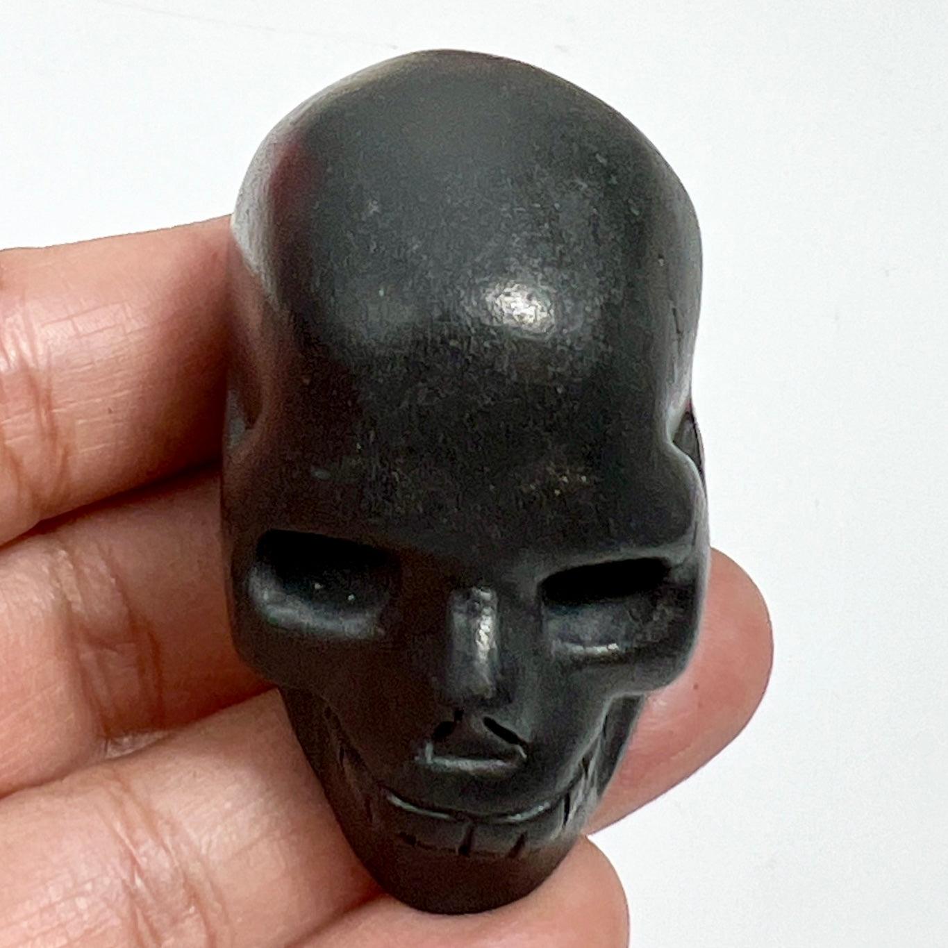 Shungite Skull 2 Inches EMF Protection Rare Hand Carved Crystal Carving