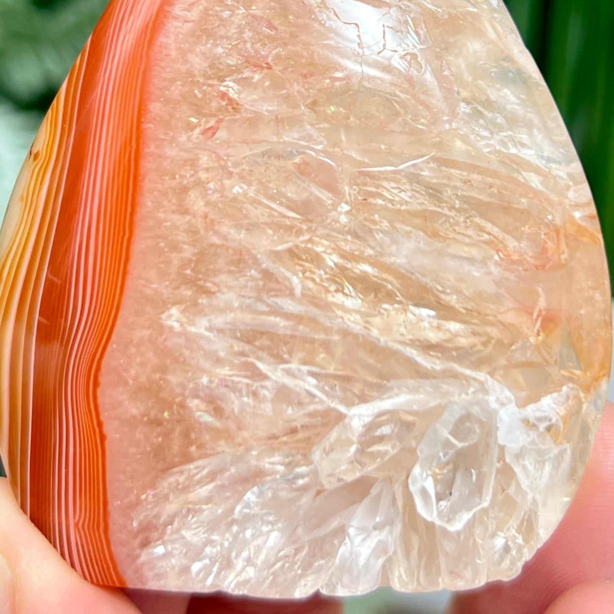 Carnelian Quartz Flame Healing Crystal Carving 124g