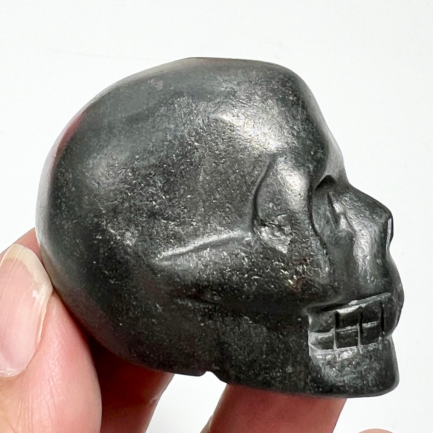 Shungite Skull 2 Inches EMF Protection Rare Hand Carved Crystal Carving