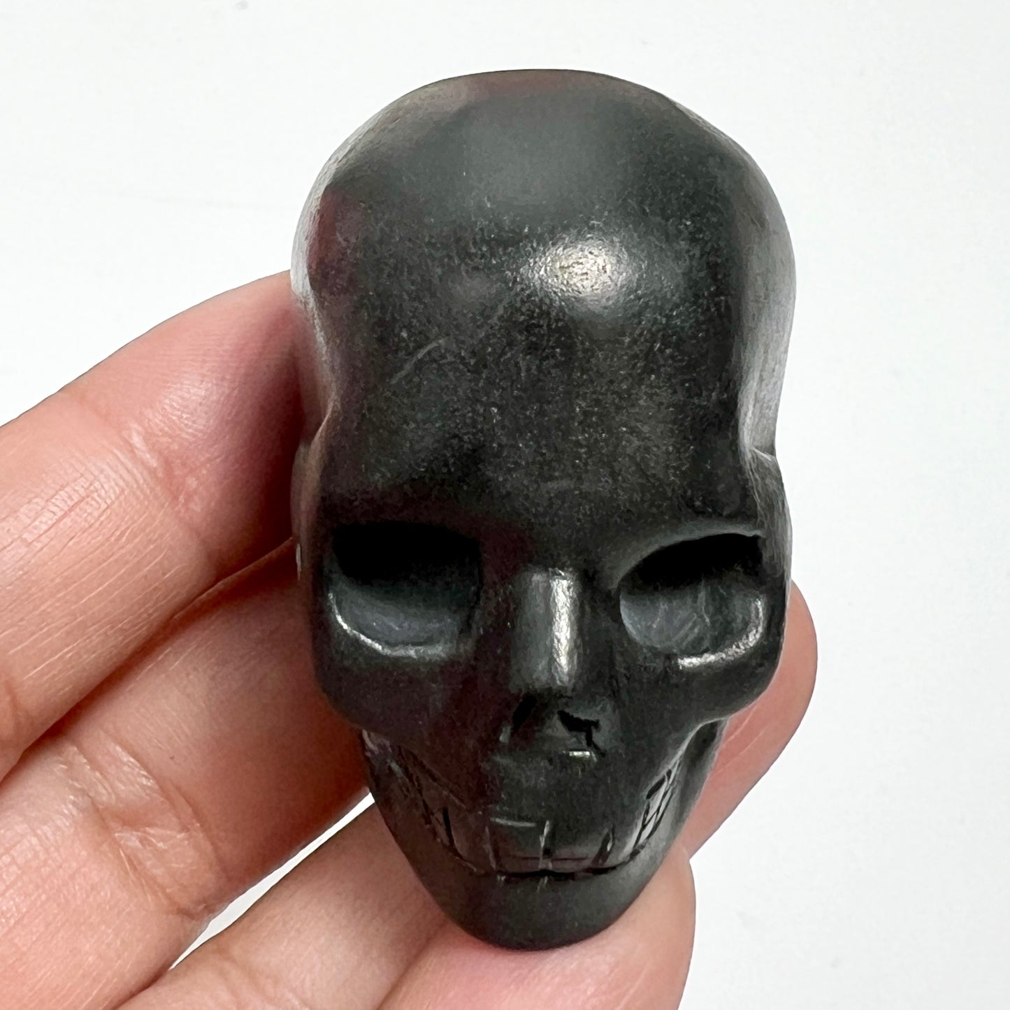 Shungite Skull 2 Inches EMF Protection Rare Hand Carved Crystal Carving