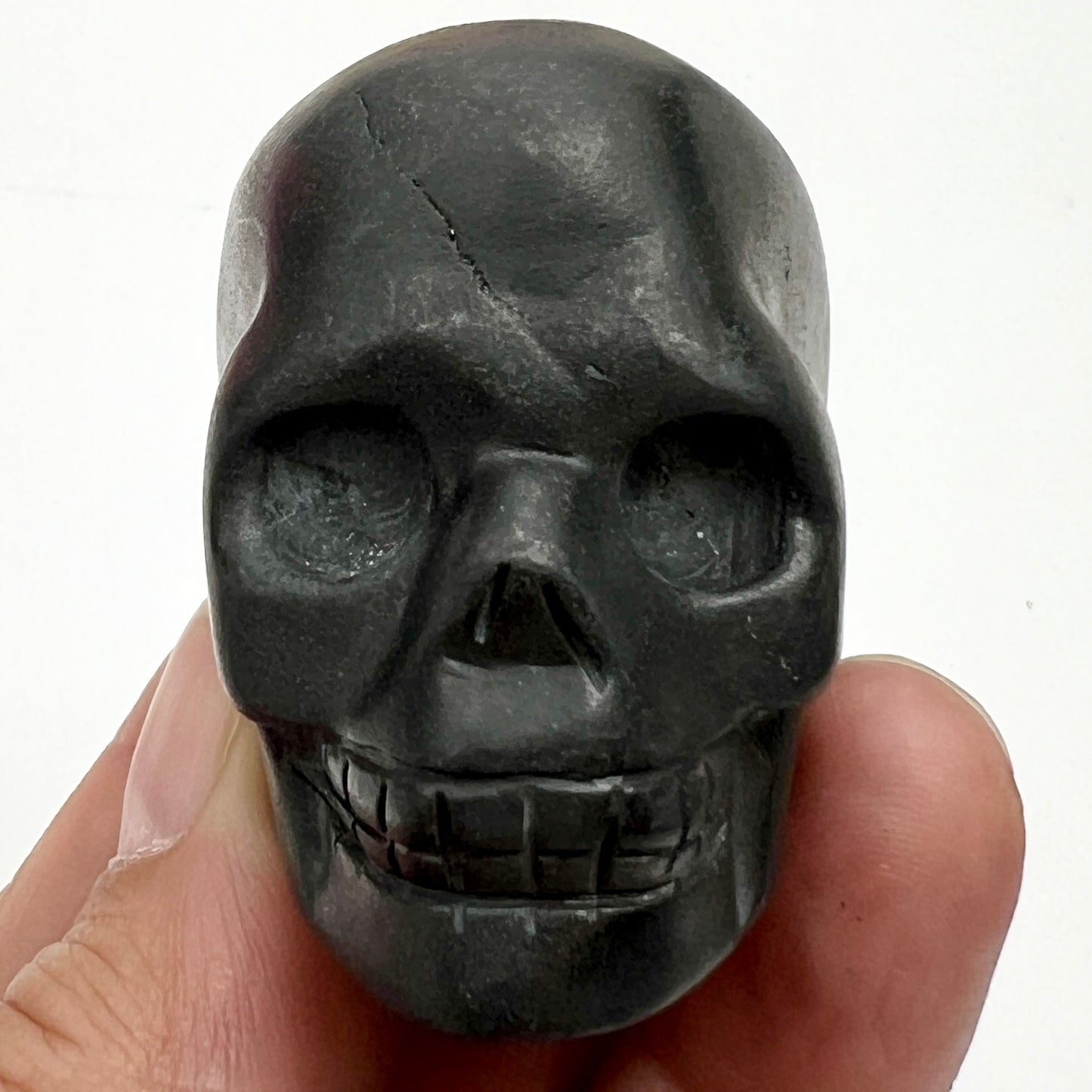 Shungite Skull 2 Inches EMF Protection Rare Hand Carved Crystal Carving