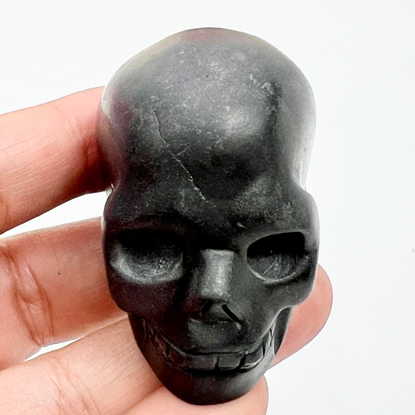 Shungite Skull 2 Inches EMF Protection Rare Hand Carved Crystal Carving