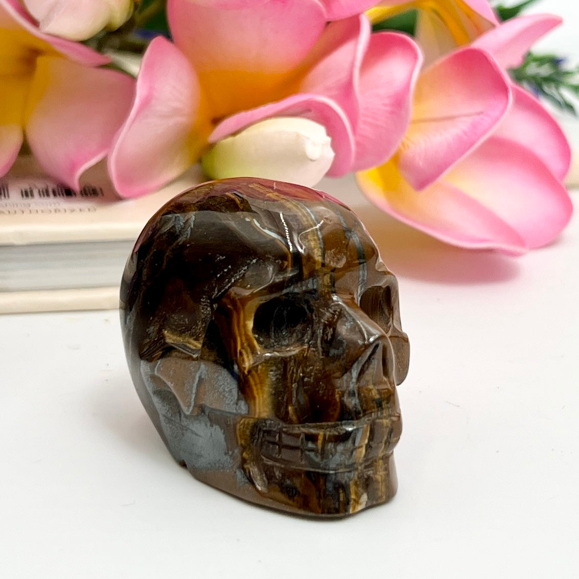 Tigers Iron Red Jasper Hematite Skull Skull Mugglestone 2 Inches Crystal Carving