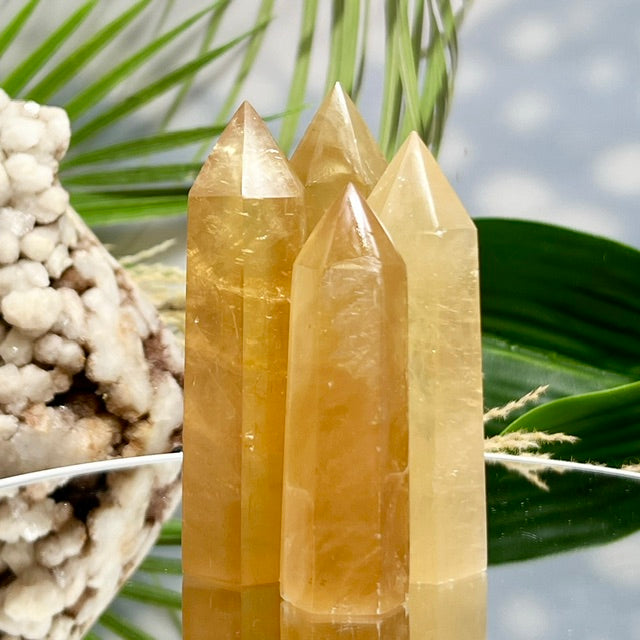 Honey Calcite Towers Points Natural Crystal Generators