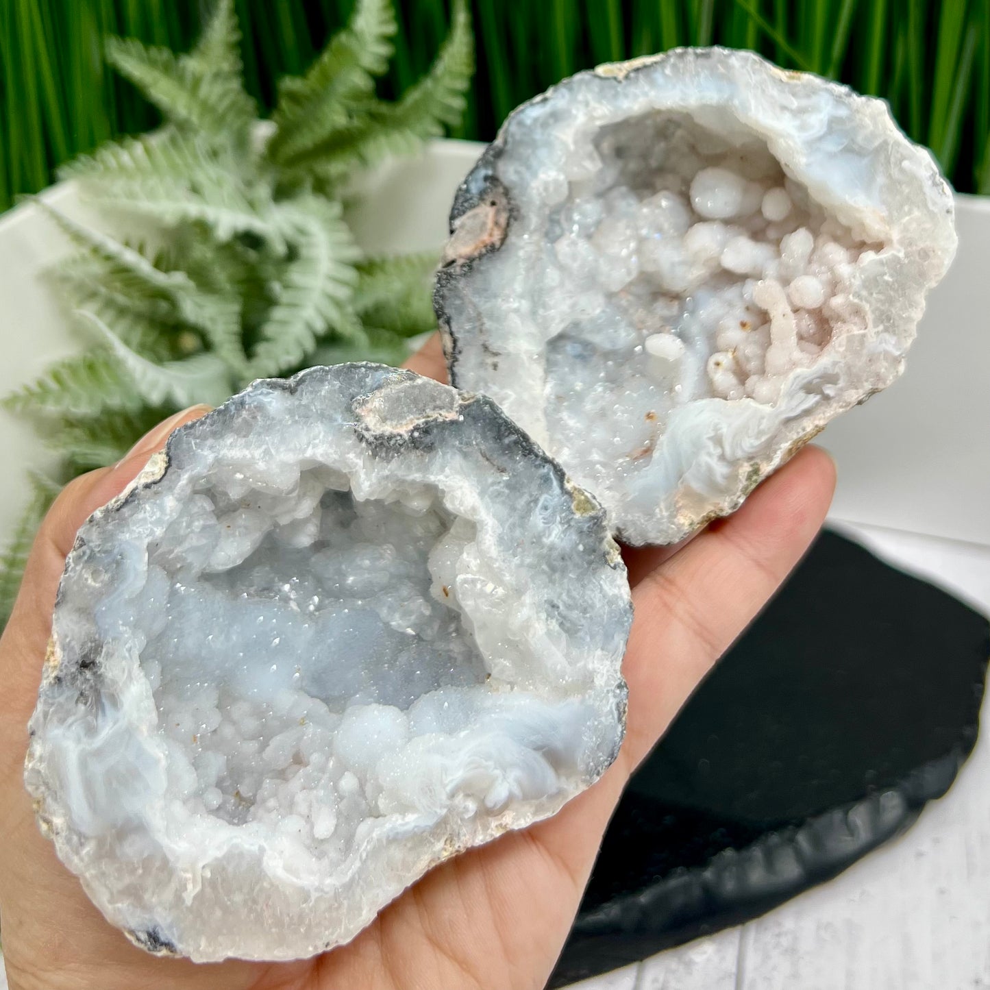 Moroccan Quartz Geode Rock Sphere Crystal 436g