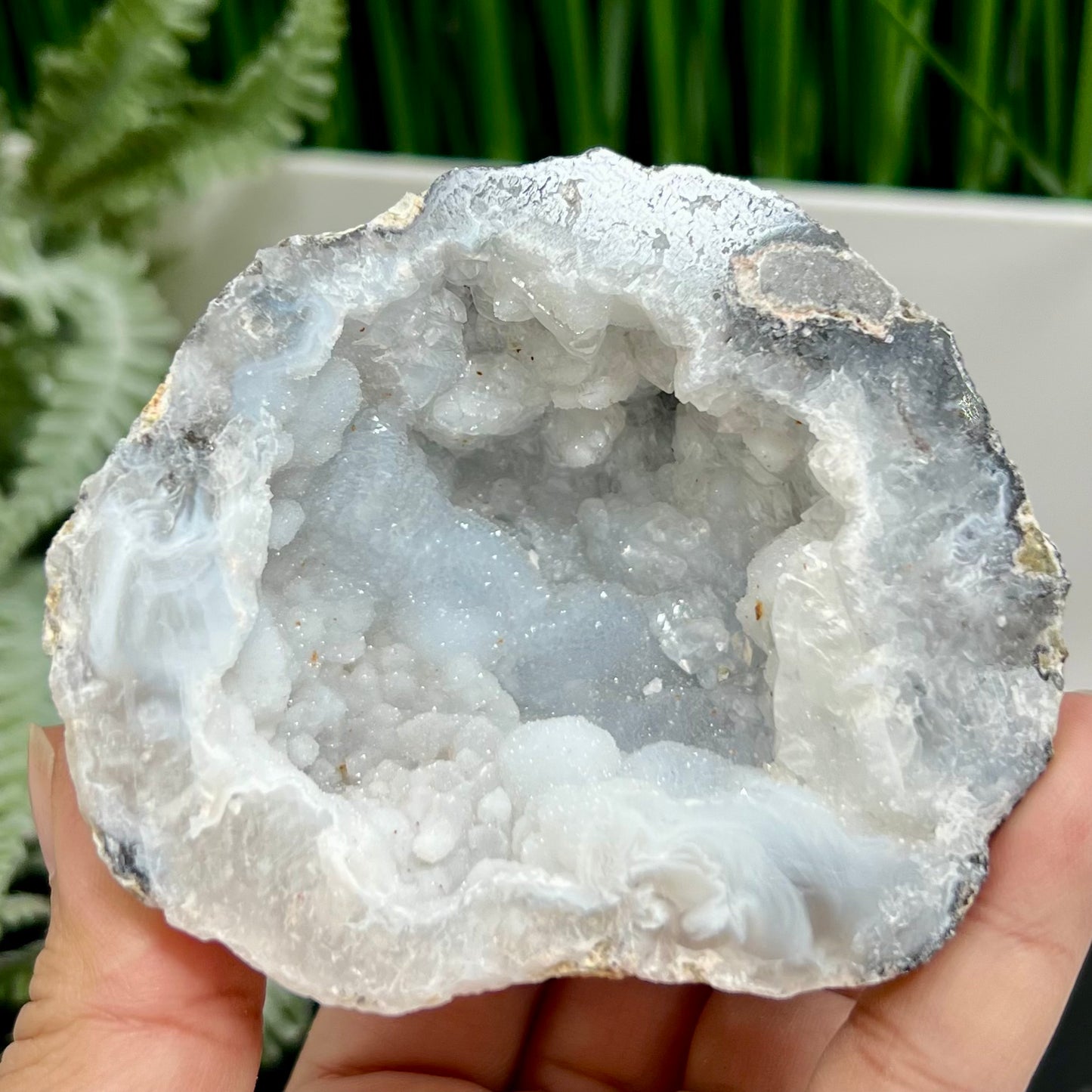 Moroccan Quartz Geode Rock Sphere Crystal 436g