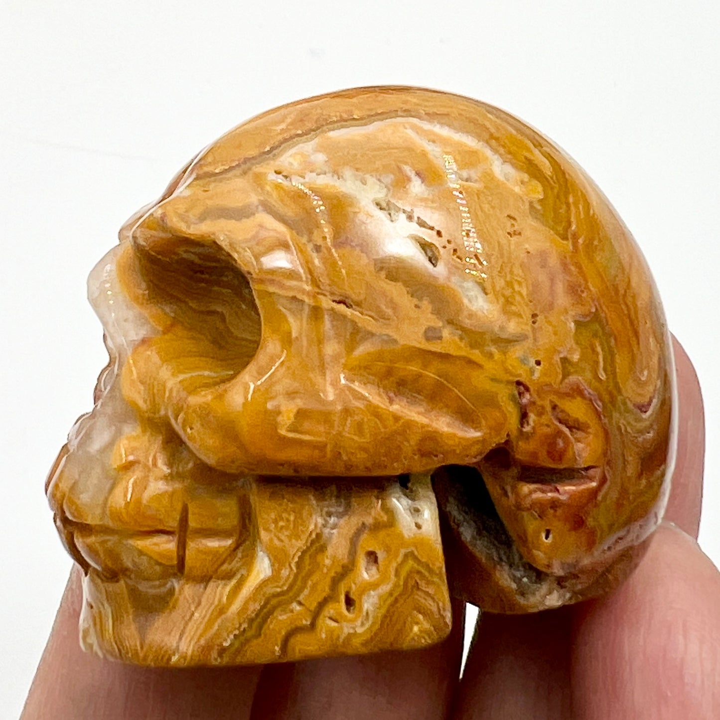 Crazy Lace Agate Skull 2 Inches Hand Carved Crystal Carving